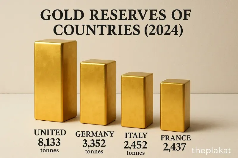 Gold Reserves of Countries 2024 in 