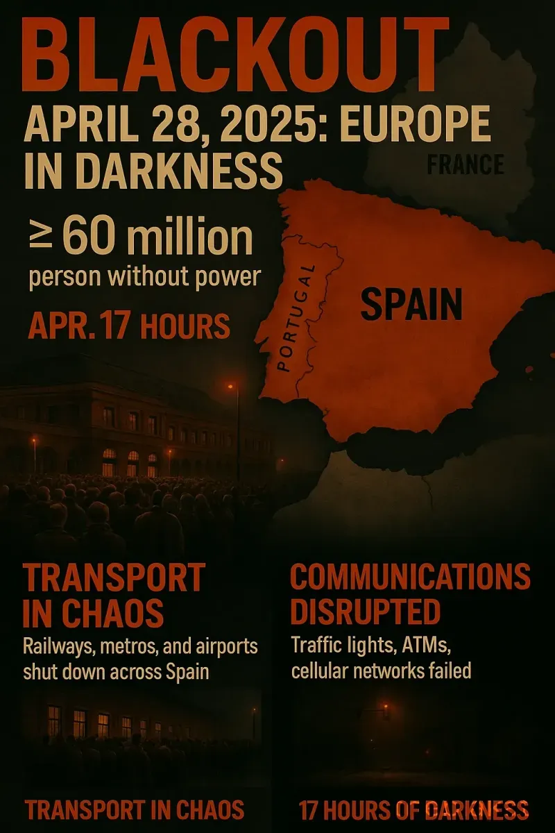 Europe’s Iberian Blackout: 60 Million Left in Darkness in 